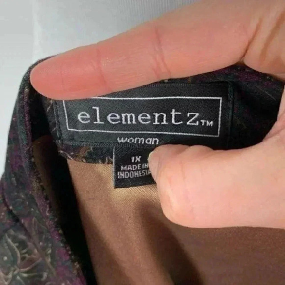 Elementz women’s blazer sz 1X multicolored paisley - Picture 7 of 9